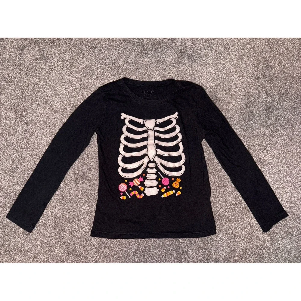 The‎ Children's Place Black Skeleton - Halloween Long Sleeve Shirt